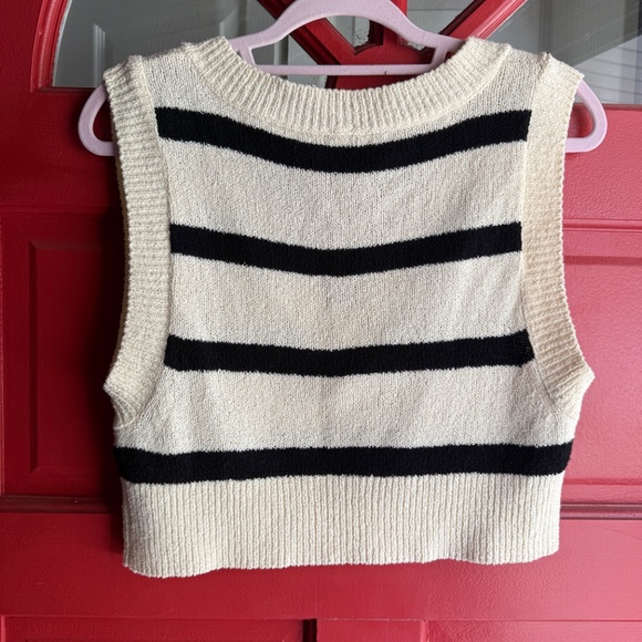 Free People Santa Monica Vest in Black & White Combo - Picture 2 of 5